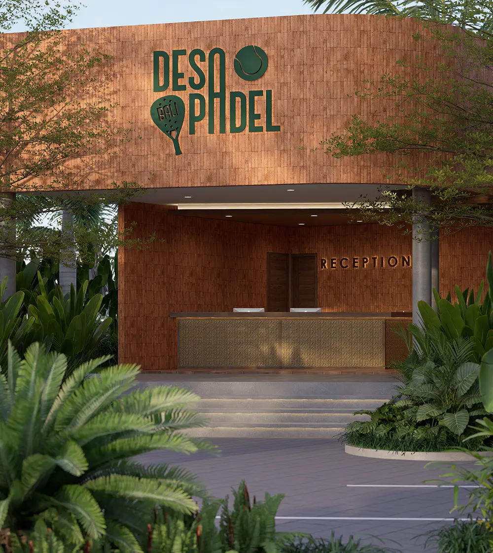 Coming soon - Modern reception area with DESO PADEL branding